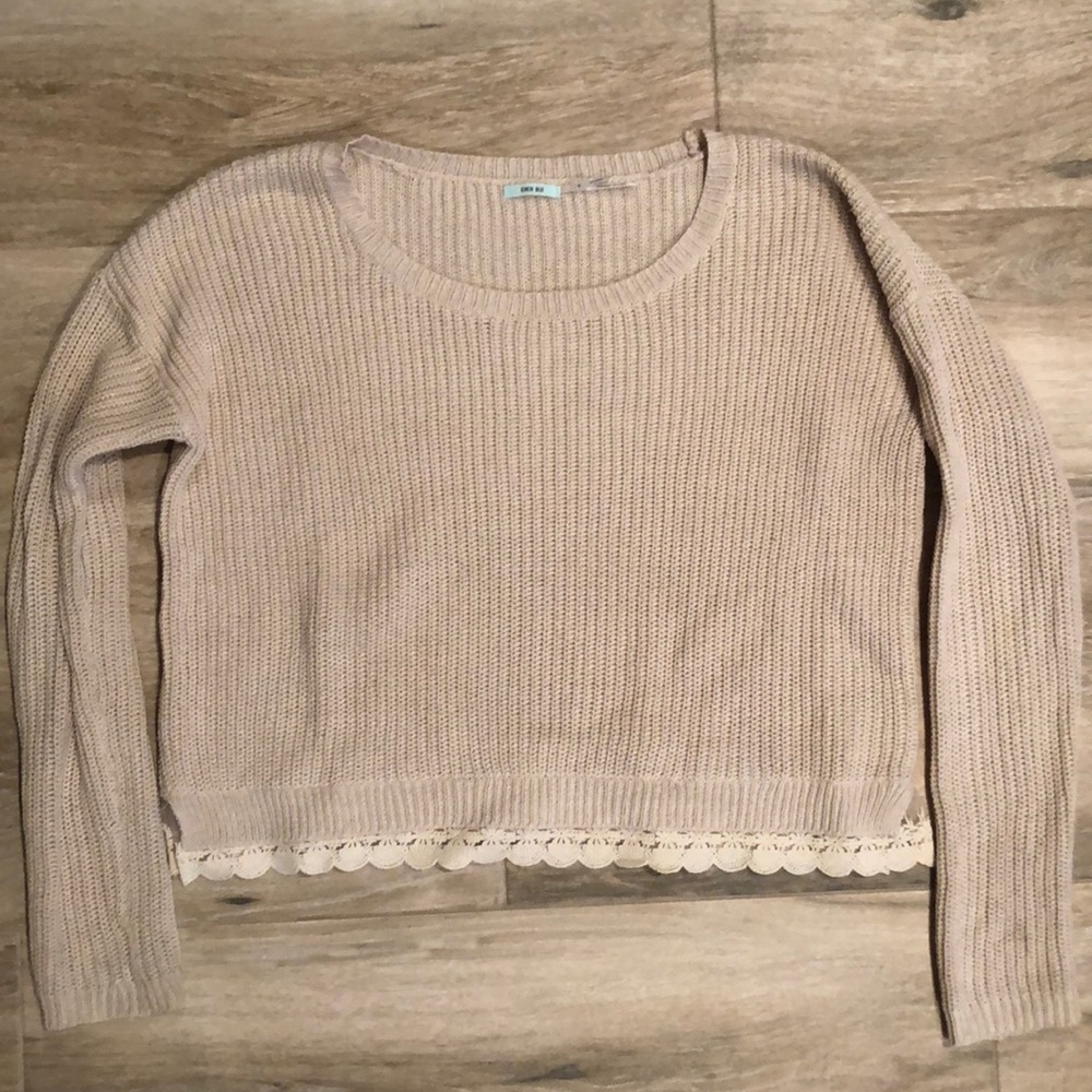Lace Trim Knit Sweater